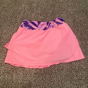 Bright pink ruffled Ivivva skirt